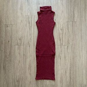 Burgundy knit dress